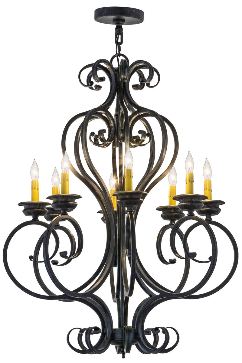 Meyda Tiffany 156713 Eight Light Chandelier, Antique Iron Gate