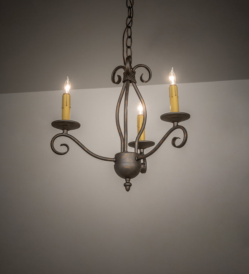 Meyda Tiffany 156774 Three Light Chandelier, French Bronze