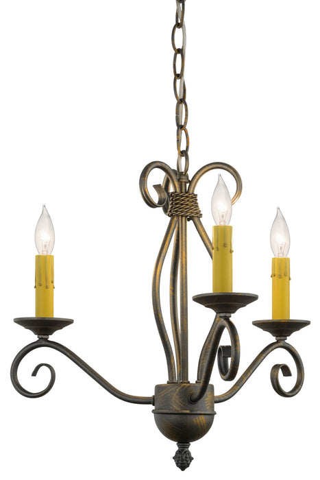 Meyda Tiffany 156774 Three Light Chandelier, French Bronze