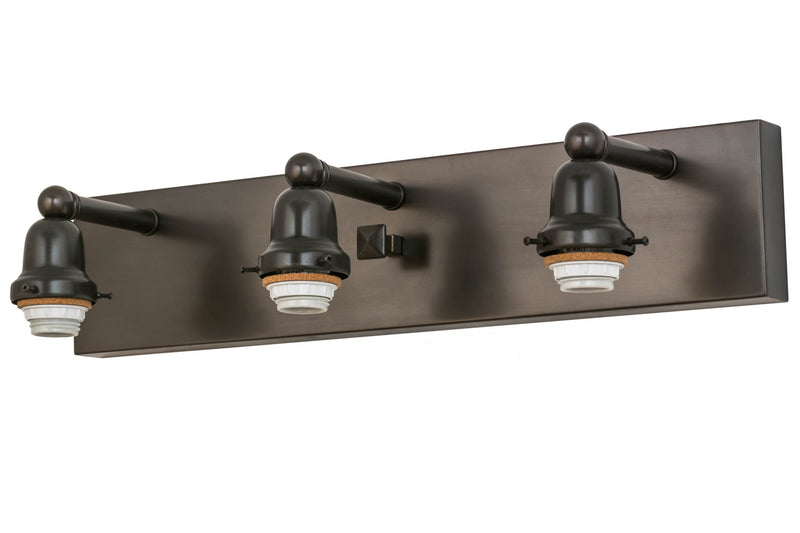 Meyda Tiffany 156845 Three Light Vanity Hardware, Craftsman Brown