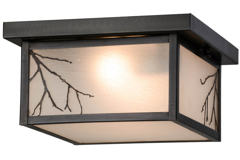 Meyda Tiffany 157051 Two Light Flushmount, Craftsman Brown