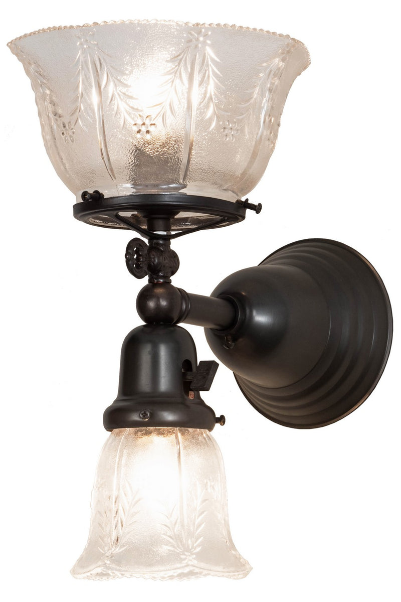 Meyda Tiffany 157107 Two Light Wall Sconce, Craftsman Brown