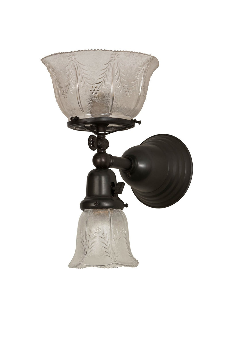 Meyda Tiffany 157107 Two Light Wall Sconce, Craftsman Brown