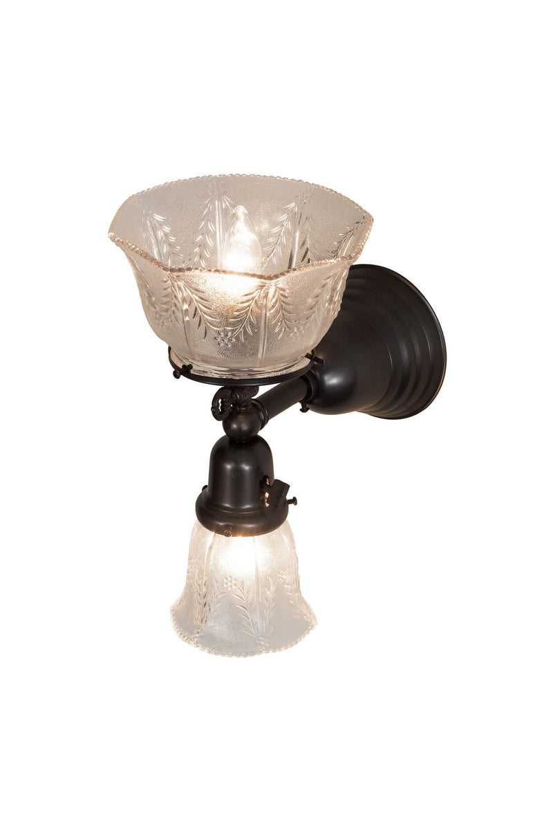 Meyda Tiffany 157107 Two Light Wall Sconce, Craftsman Brown