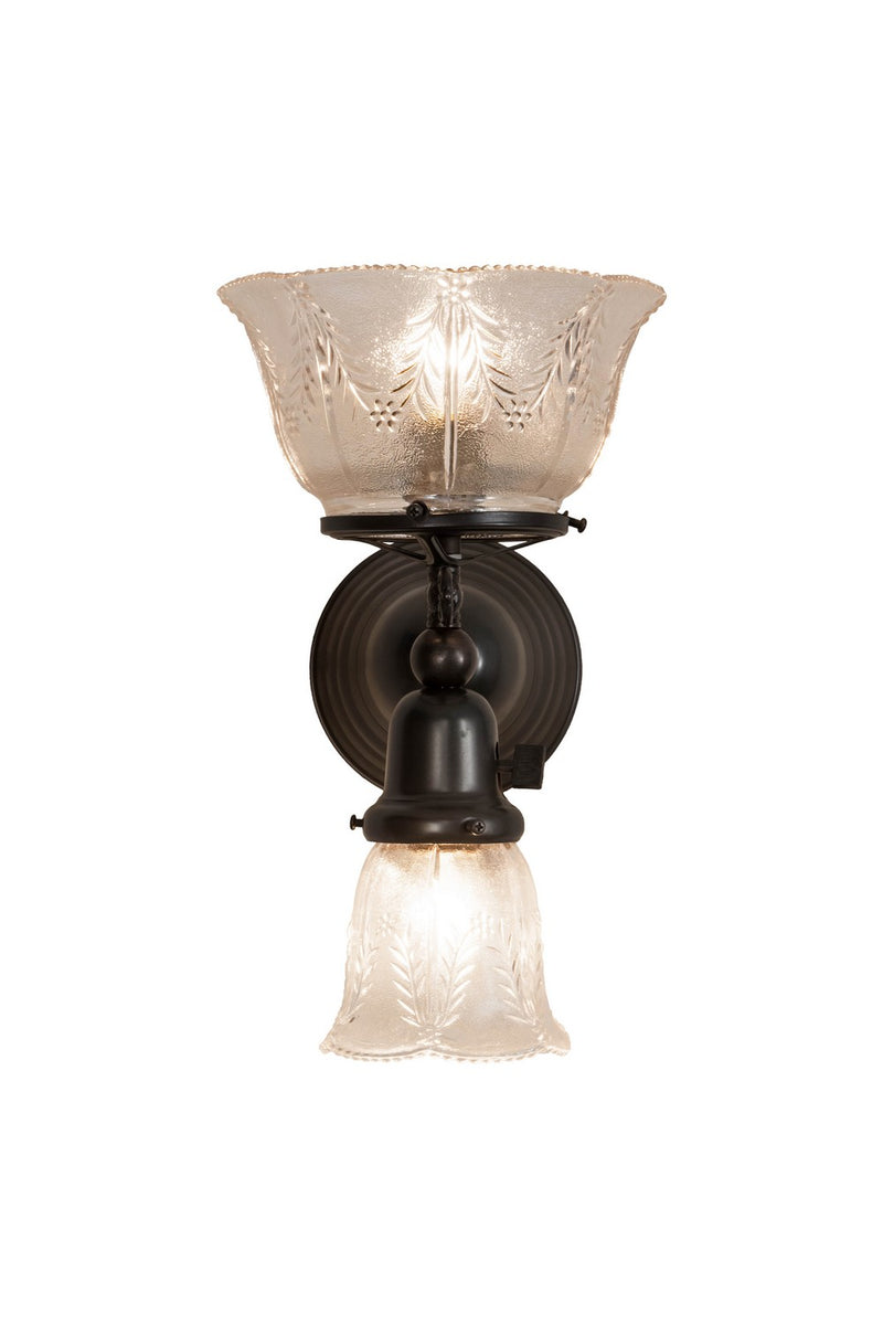 Meyda Tiffany 157107 Two Light Wall Sconce, Craftsman Brown