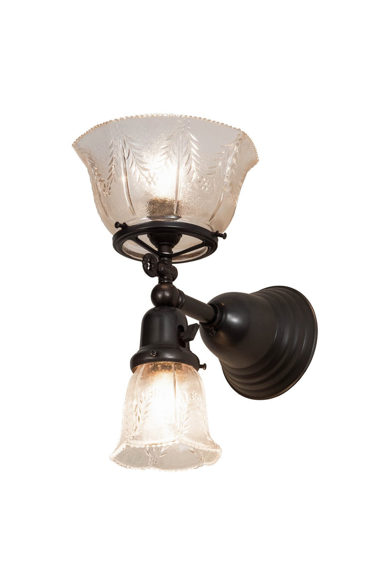 Meyda Tiffany 157107 Two Light Wall Sconce, Craftsman Brown