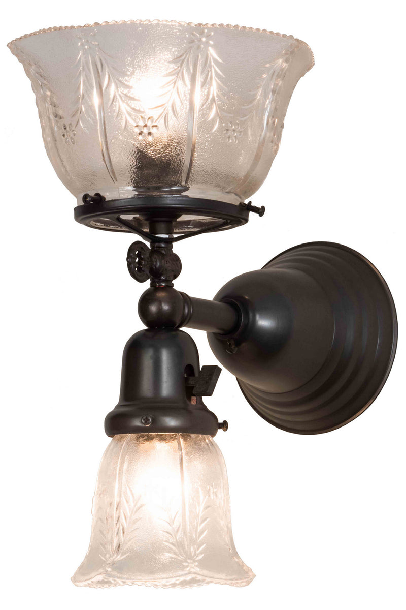 Meyda Tiffany 157107 Two Light Wall Sconce, Craftsman Brown