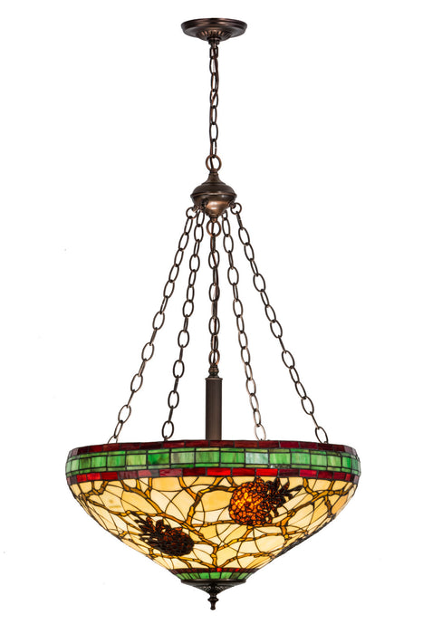 Meyda Tiffany 157147 Four Light Pendant, Mahogany Bronze