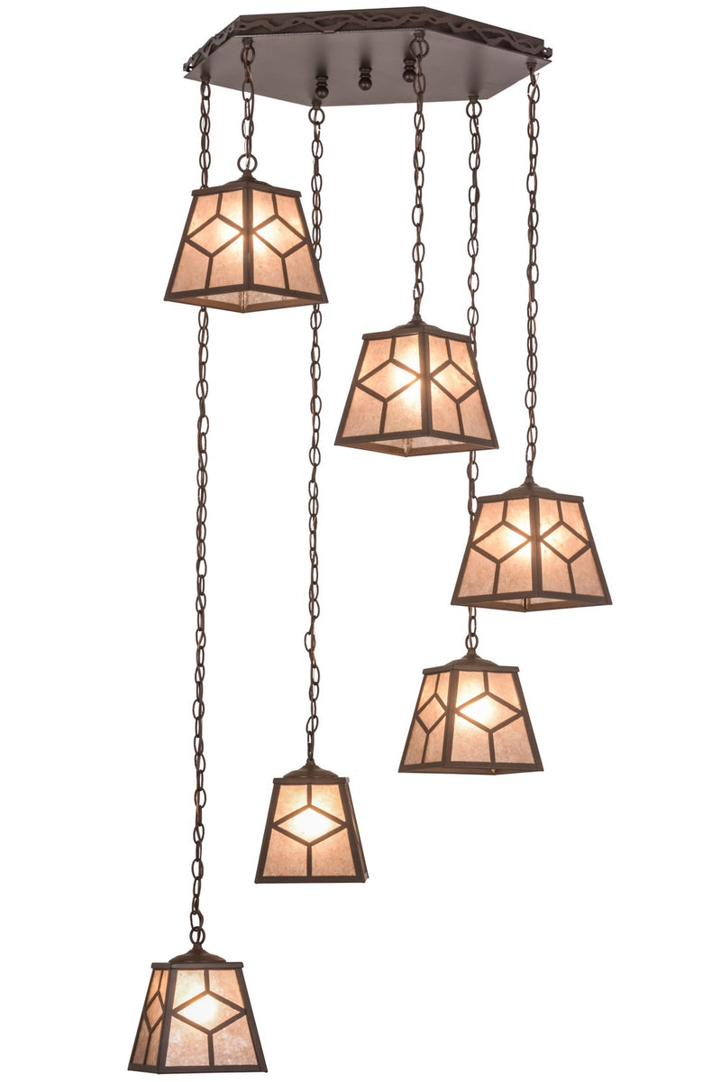 Meyda Tiffany 157208 Six Light Pendant, Cafe Noir