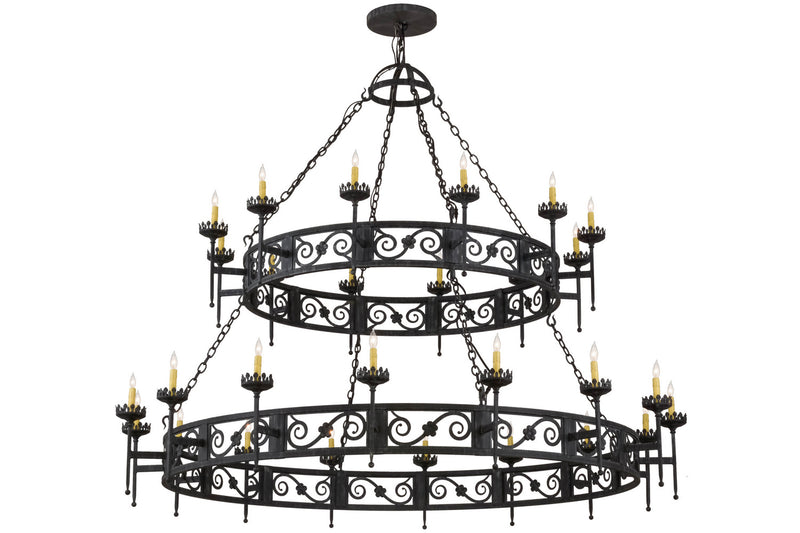 Meyda Tiffany 157277 28 Light Chandelier, Antique Iron Gate