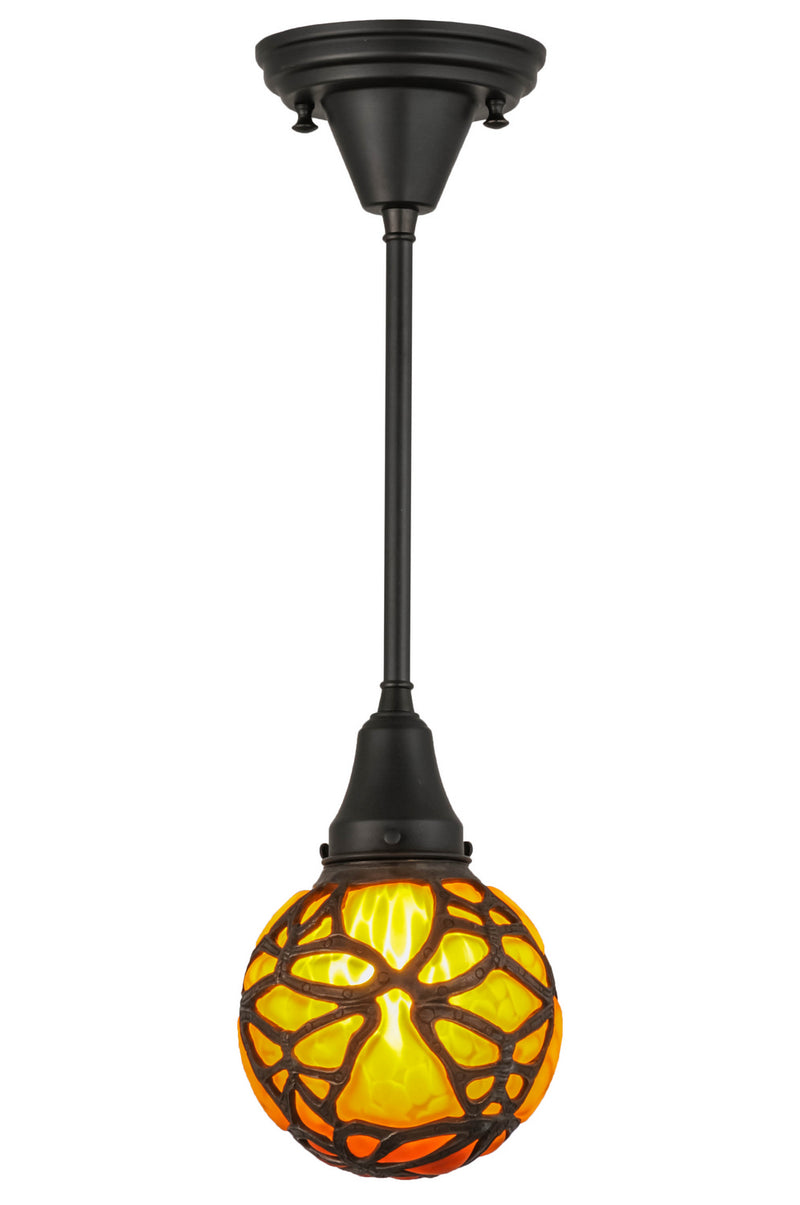 Meyda Tiffany 157348 One Light Mini Pendant, Craftsman Brown