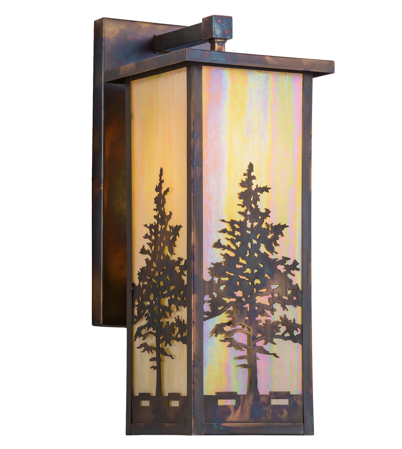 Meyda Tiffany 157388 One Light Wall Sconce, Craftsman Brown On Brass