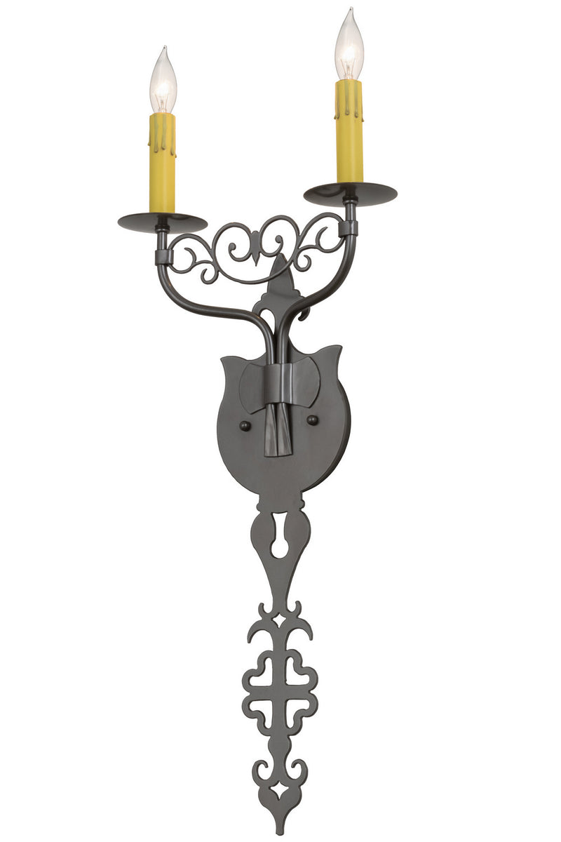 Meyda Tiffany 157455 Two Light Wall Sconce, Bronze Metallic