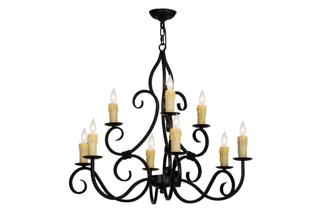 Meyda Tiffany 157462 Nine Light Chandelier, Blackwash
