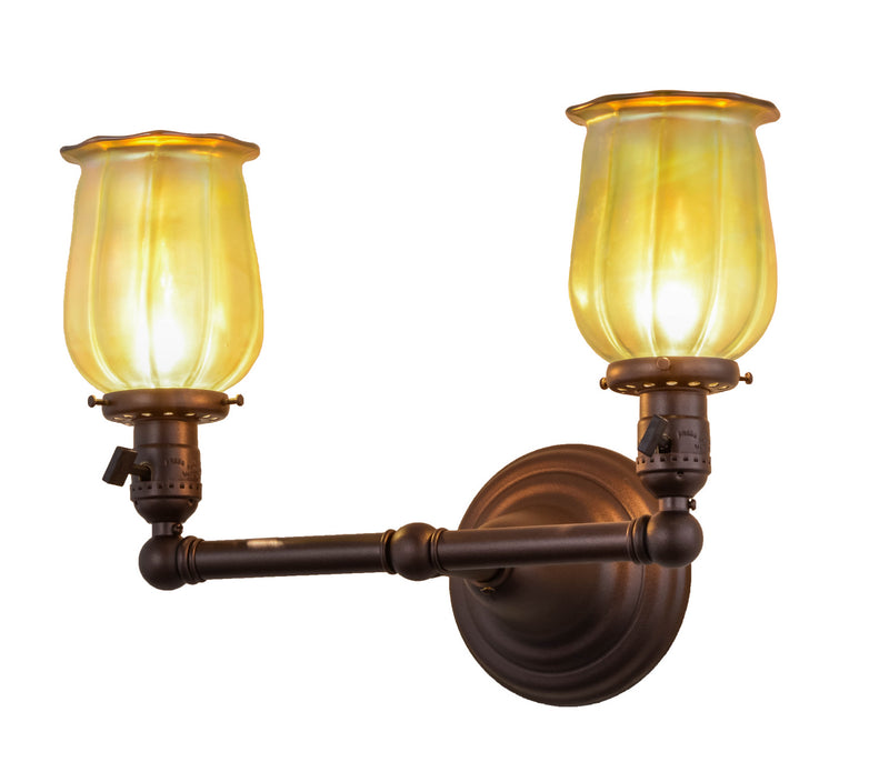 Meyda Tiffany 157498 Two Light Wall Sconce, Mahogany Bronze