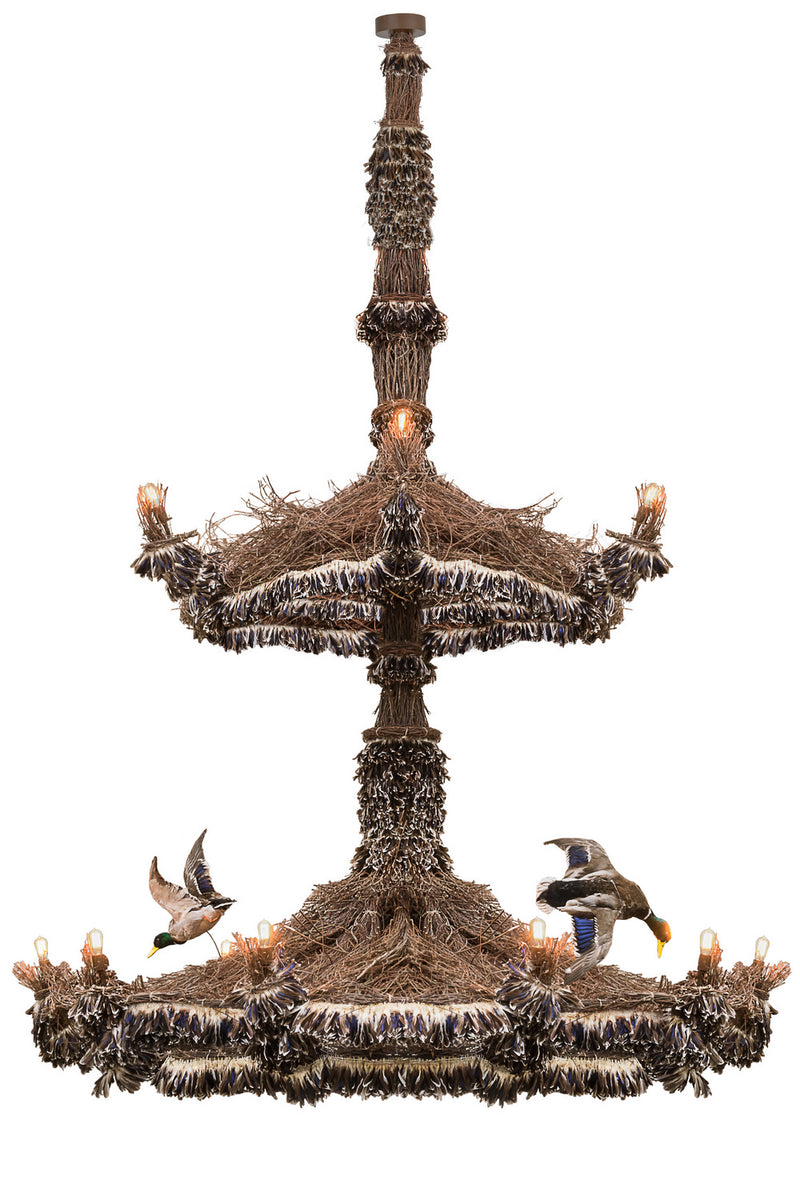 Meyda Tiffany 157699 18 Light Chandelier, Natural Wood