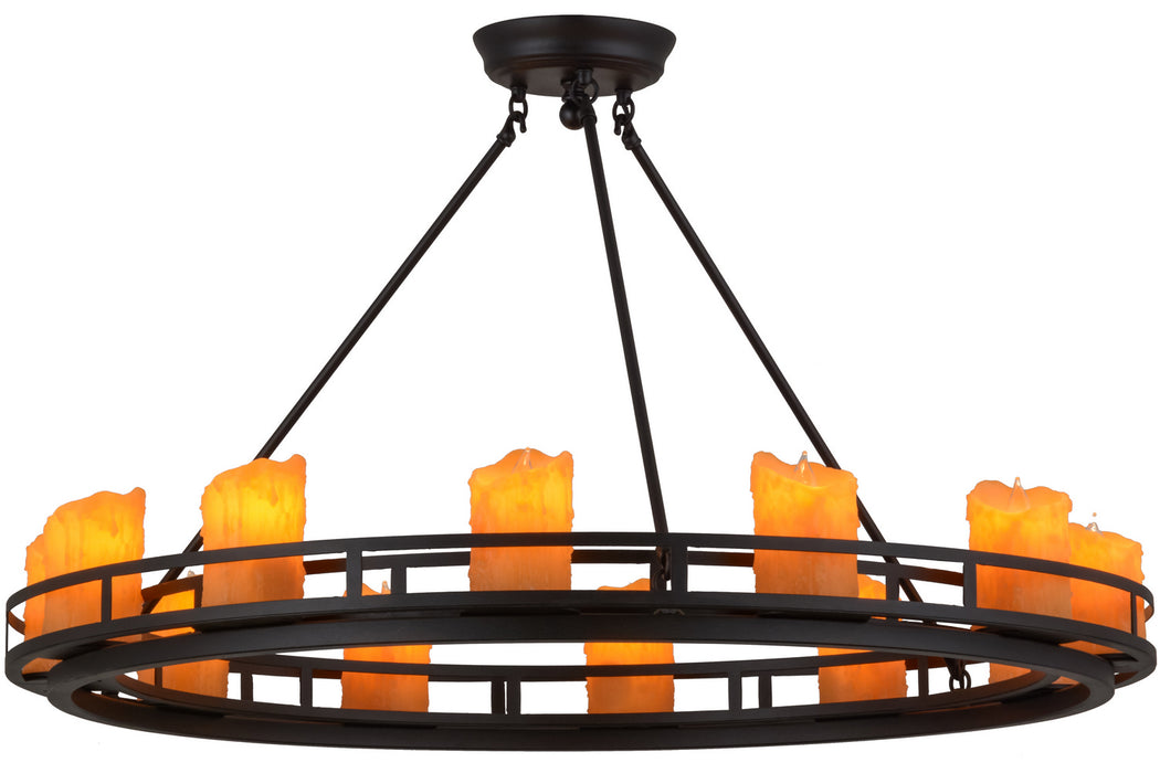 Meyda Tiffany 157813 12 Light Semi-Flushmount, Black Metal