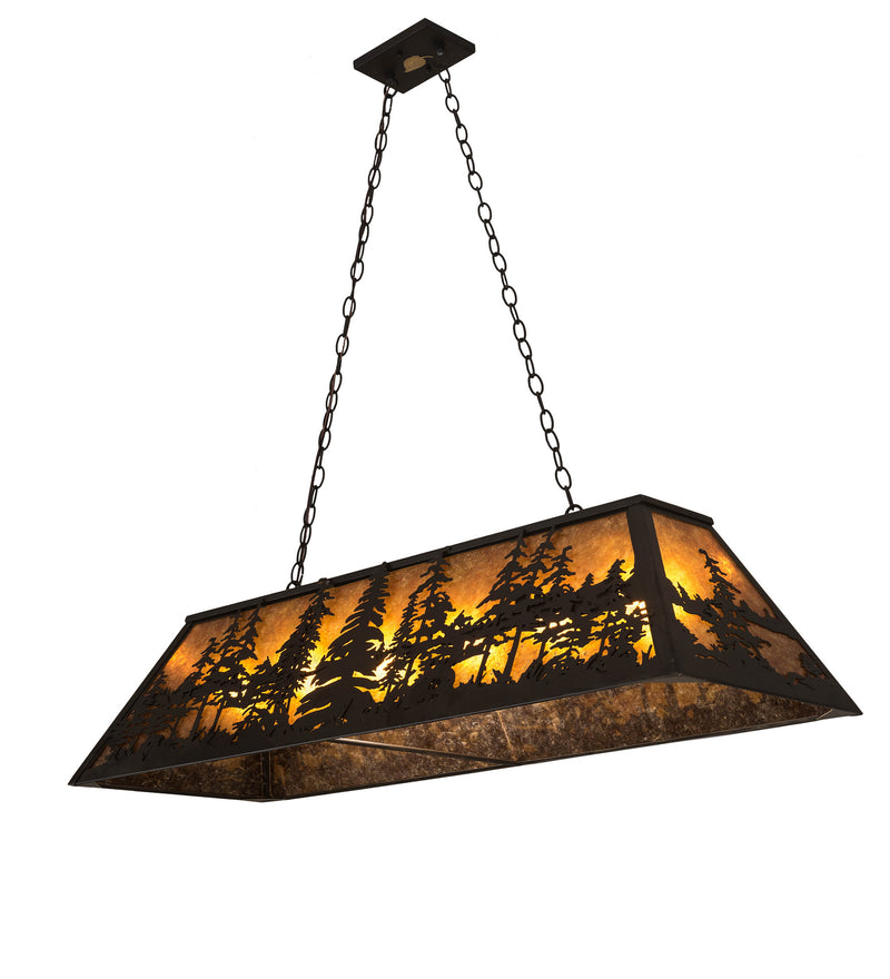 Meyda Tiffany 157852 Six Light Oblong Pendant, Oil Rubbed Bronze