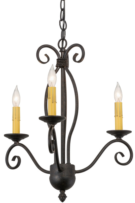Meyda Tiffany 157887 Three Light Chandelier, Chestnut