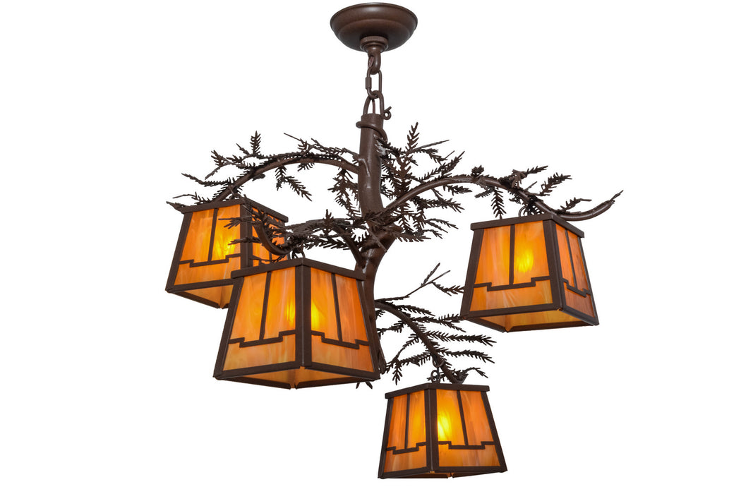 Meyda Tiffany 158068 Four Light Chandelier, Caf Noir