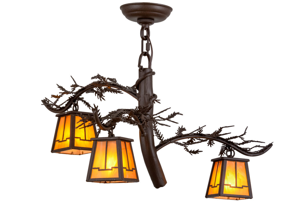 Meyda Tiffany 158070 Three Light Chandelier, Cafe Noir