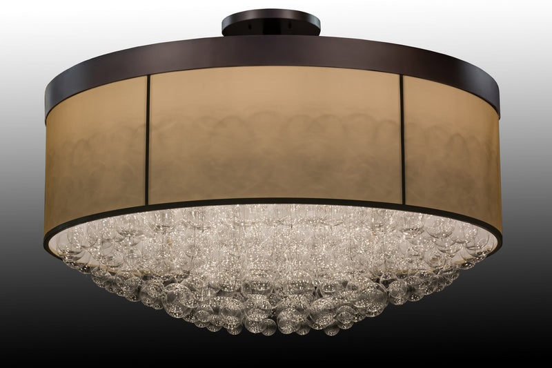 Meyda Tiffany 158190 22 Light Semi-Flushmount, Mahogany Bronze/Macadamia