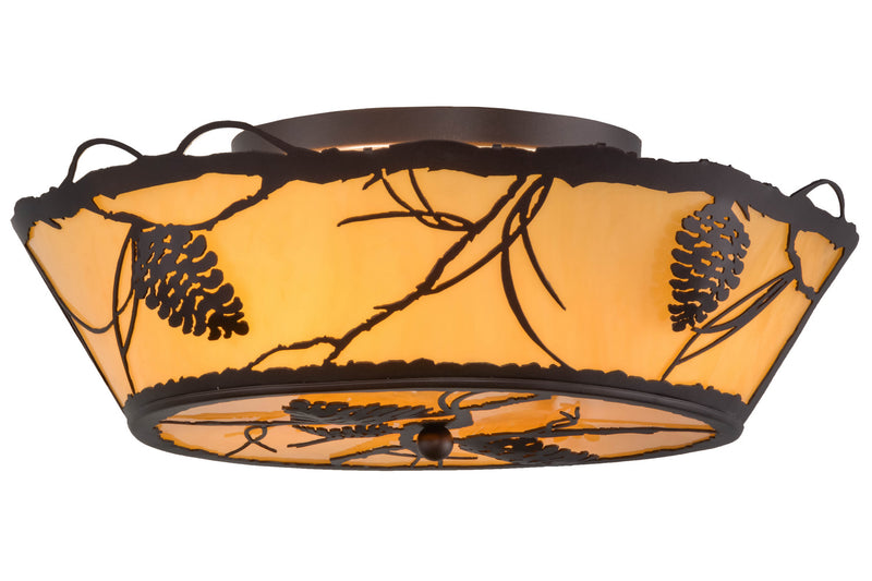 Meyda Tiffany 158257 Four Light Flushmount, Mahogany Bronze