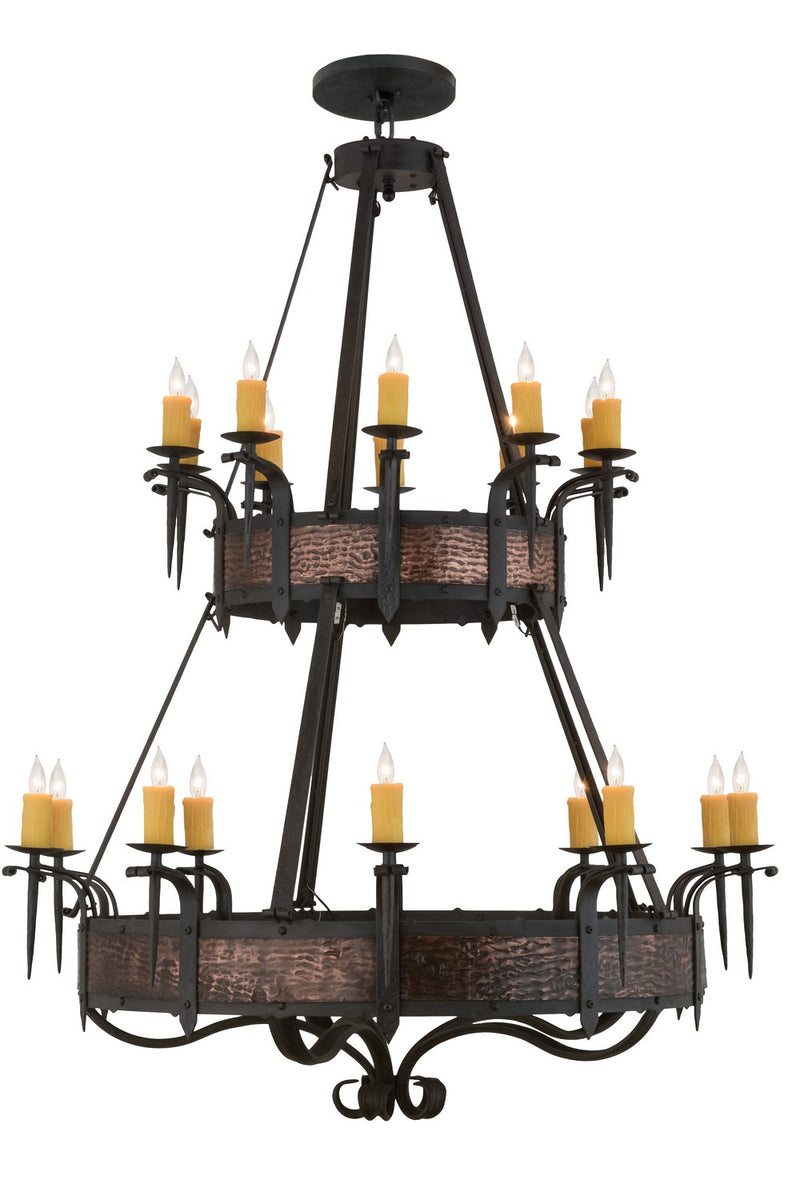 Meyda Tiffany 158265 20 Light Chandelier, Costello Black & Blackened Copper