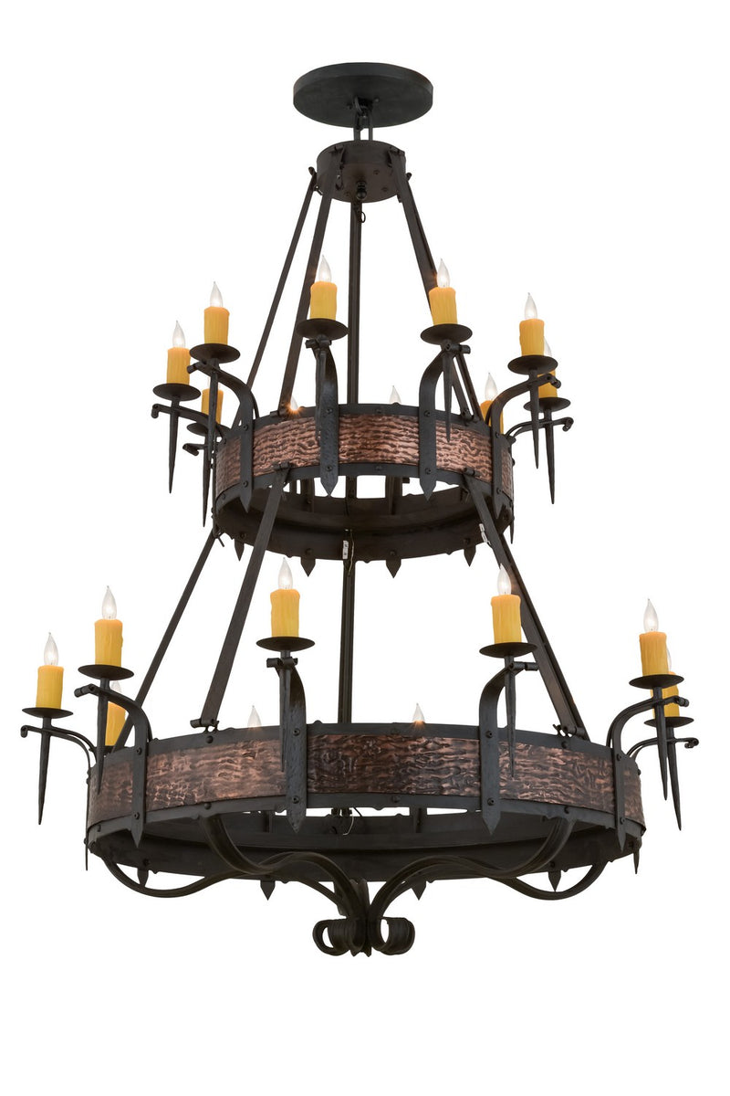 Meyda Tiffany 158265 20 Light Chandelier, Costello Black & Blackened Copper