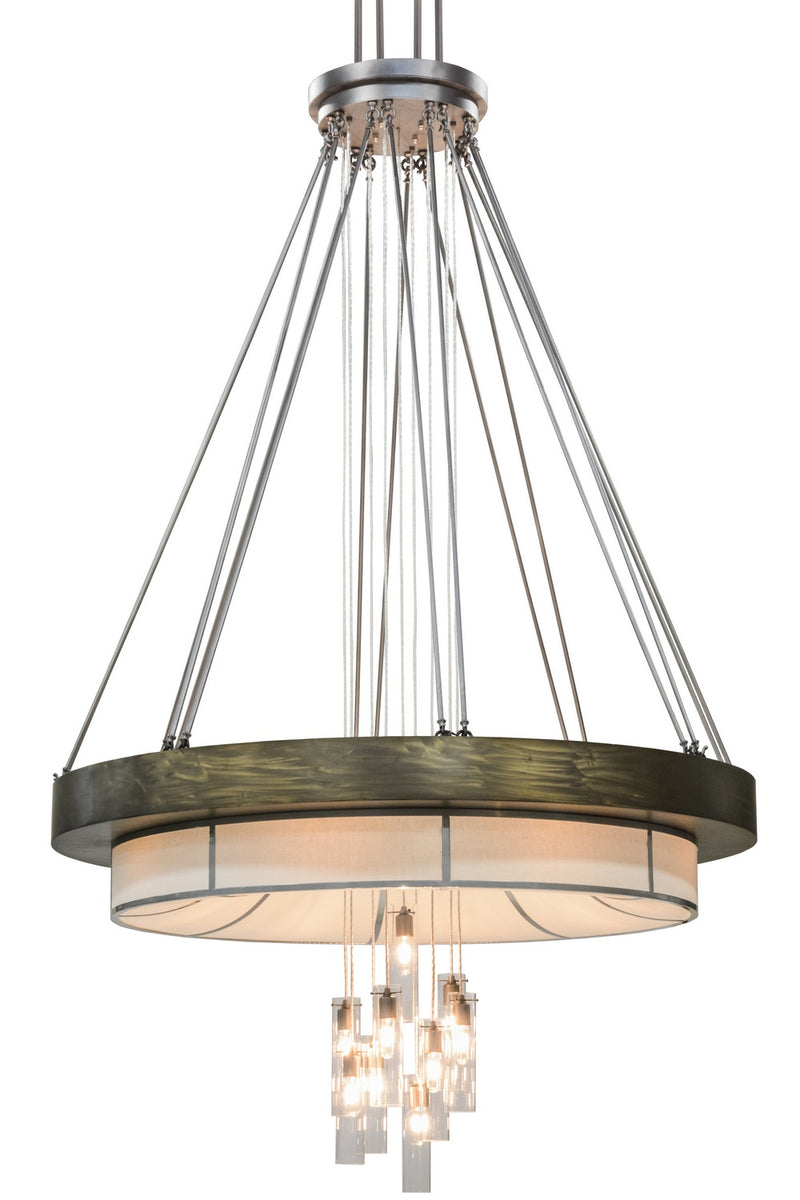 Meyda Tiffany 158292 16 Light Pendant, Extreme Chrome, Antique Copper, And Pewter
