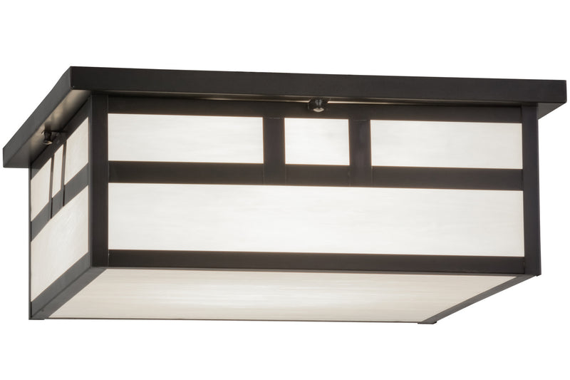 Meyda Tiffany 158340 Four Light Flushmount, Craftsman Brown