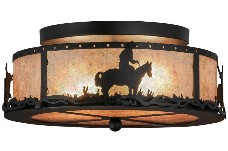 Meyda Tiffany 158522 Two Light Flushmount, Textured Black
