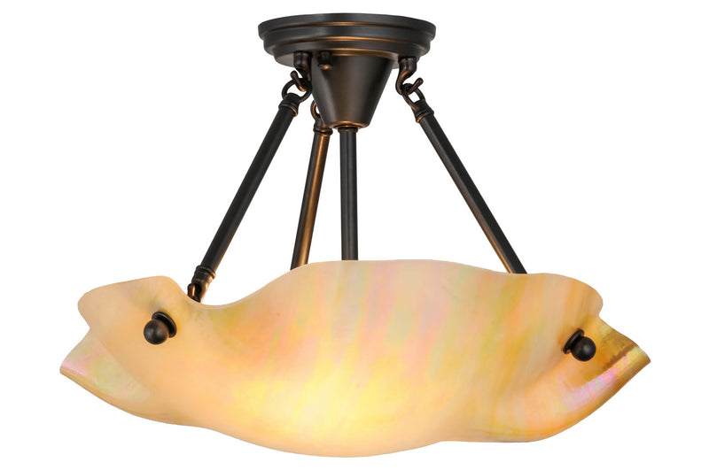 Meyda Tiffany 158569 Two Light Semi-Flushmount, Craftsman Brown