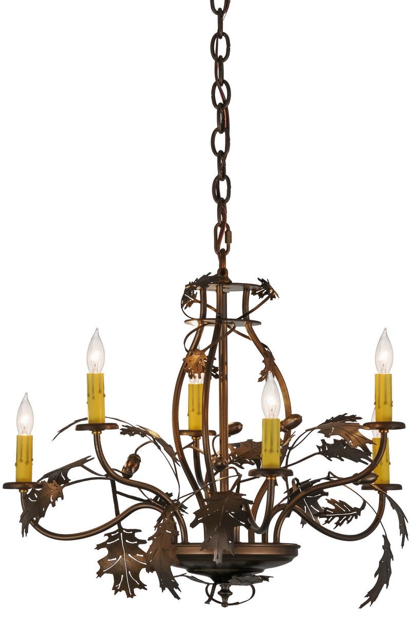 Meyda Tiffany 158572 Six Light Chandelier, Antique Copper