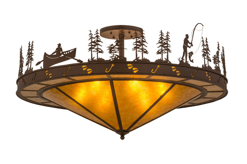 Meyda Tiffany 158842 Six Light Semi-Flushmount, Cafe Noir