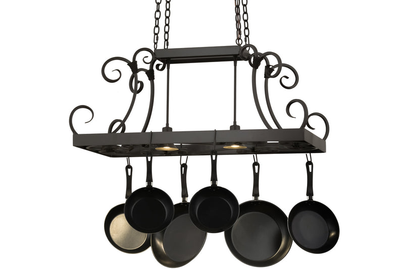 Meyda Tiffany 158845 Two Light Pot Rack, Timeless Bronze