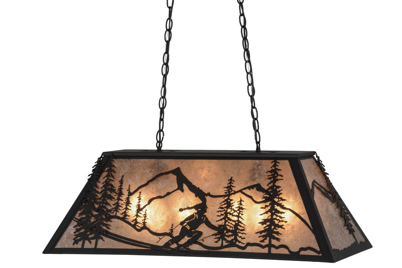 Meyda Tiffany 158854 Six Light Oblong Pendant, Textured Black