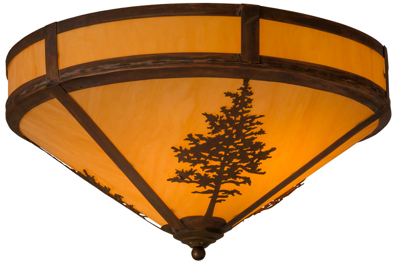 Meyda Tiffany 158930 Two Light Flushmount, Hammered Vintage Copper