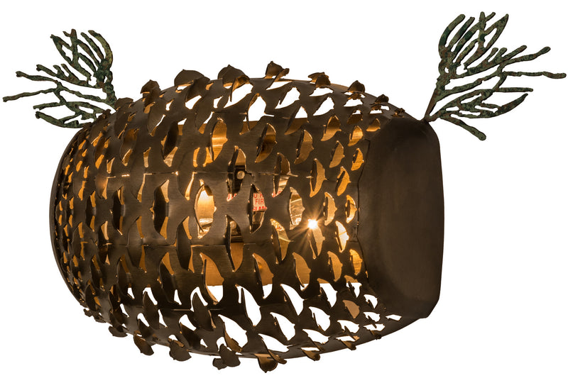 Meyda Tiffany 158932 Two Light Wall Sconce, Antique Copper