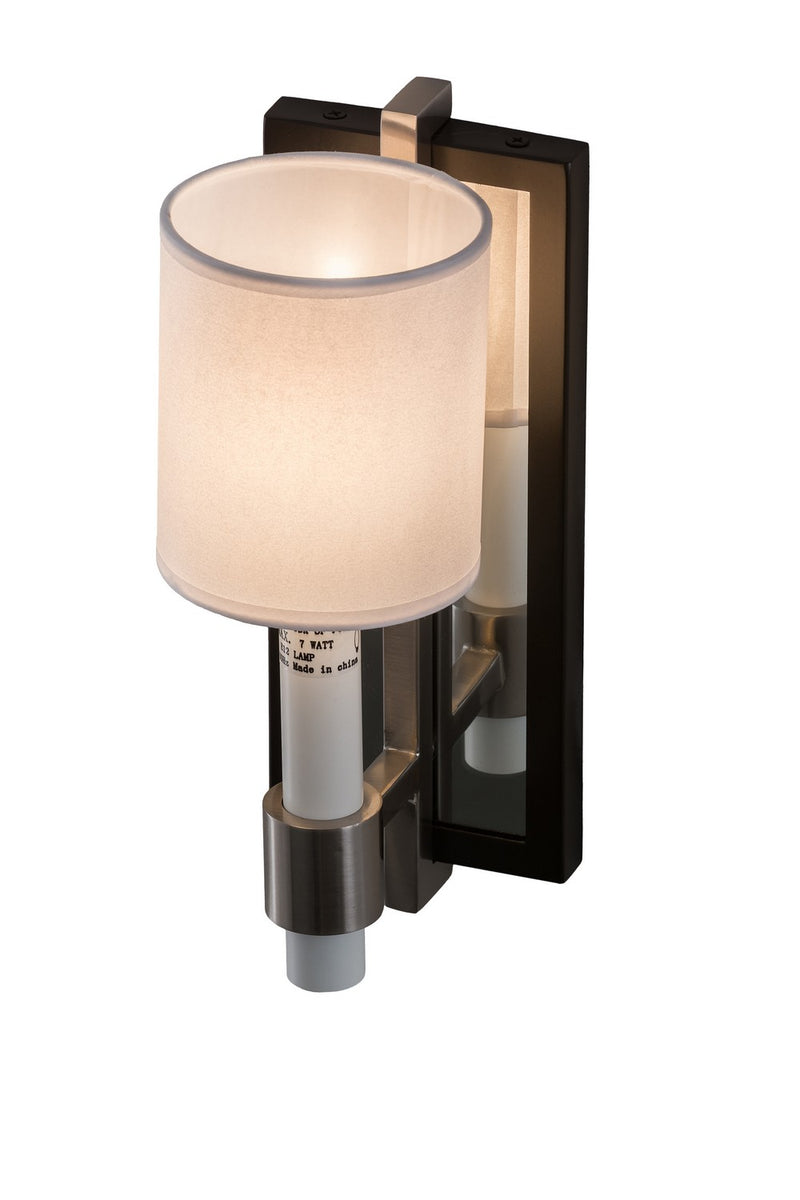 Meyda Tiffany 158955 One Light Wall Sconce, Pweter/Blackened Pewter/Mirror