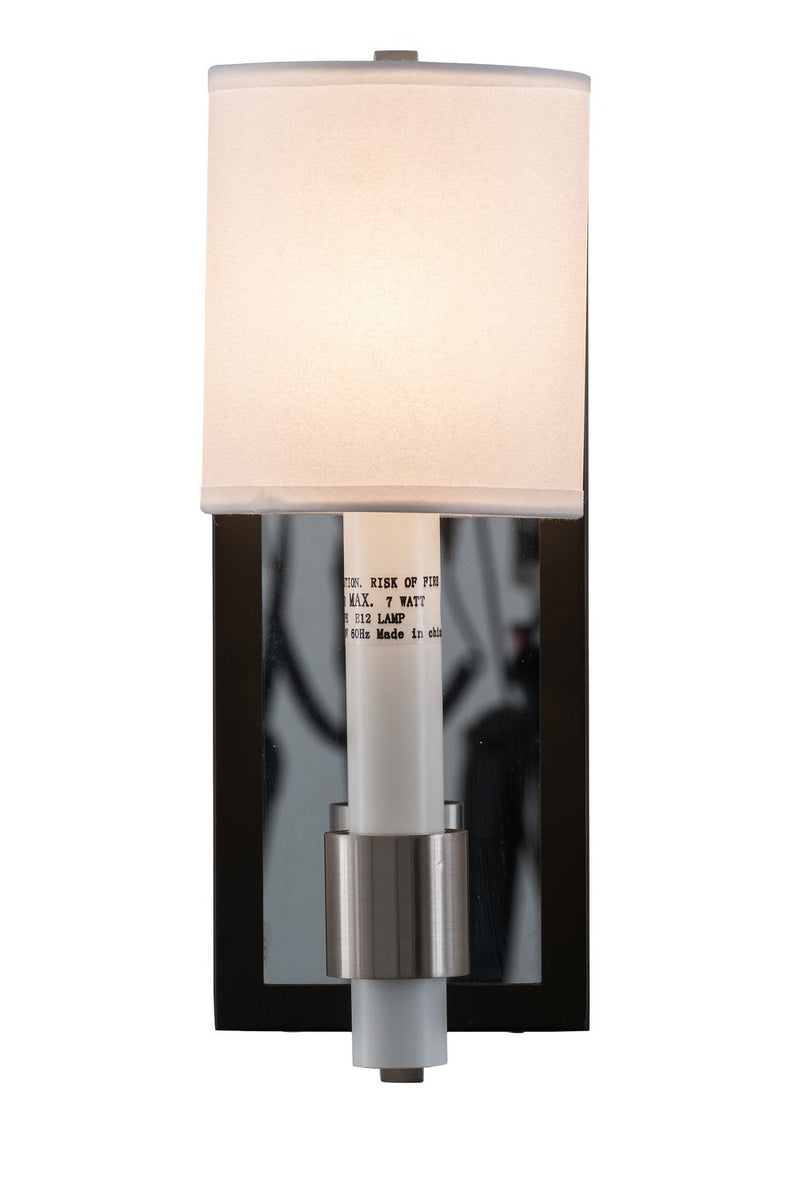 Meyda Tiffany 158955 One Light Wall Sconce, Pweter/Blackened Pewter/Mirror