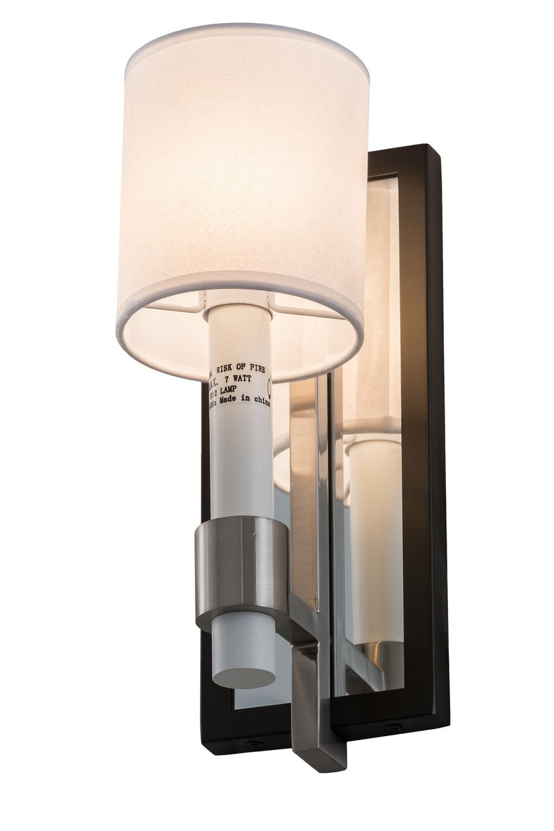 Meyda Tiffany 158955 One Light Wall Sconce, Pweter/Blackened Pewter/Mirror