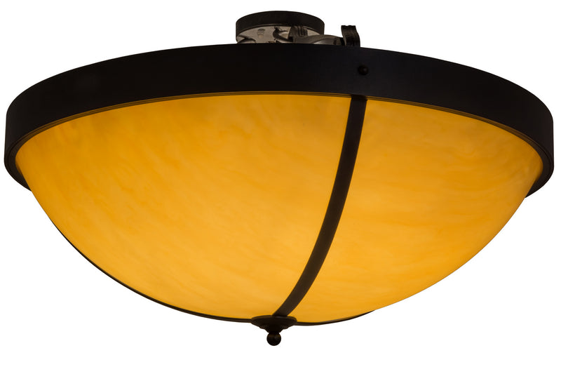 Meyda Tiffany 159010 Six Light Semi-Flushmount, Black Metal