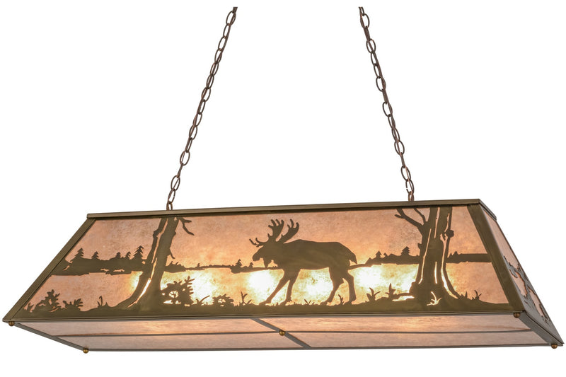 Meyda Tiffany 159030 Nine Light Oblong Pendant, Antique Copper