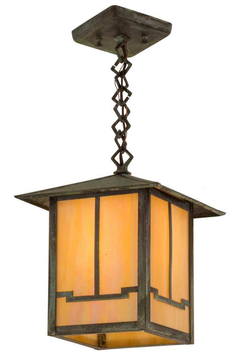 Meyda Tiffany 159220 One Light Pendant, Craftsman Verdigris