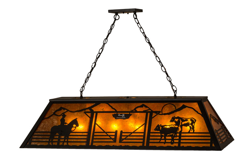 Meyda Tiffany 159251 Nine Light Oblong Pendant, Black