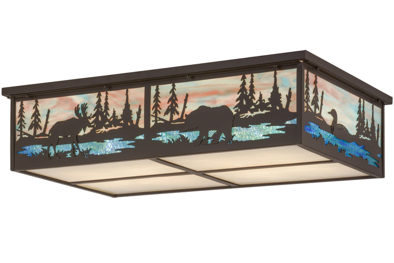 Meyda Tiffany 159257 Eight Light Flushmount, Timeless Bronze