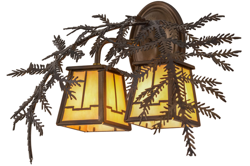 Meyda Tiffany 159315 Two Light Wall Sconce, Dark Burnished Antique Copper