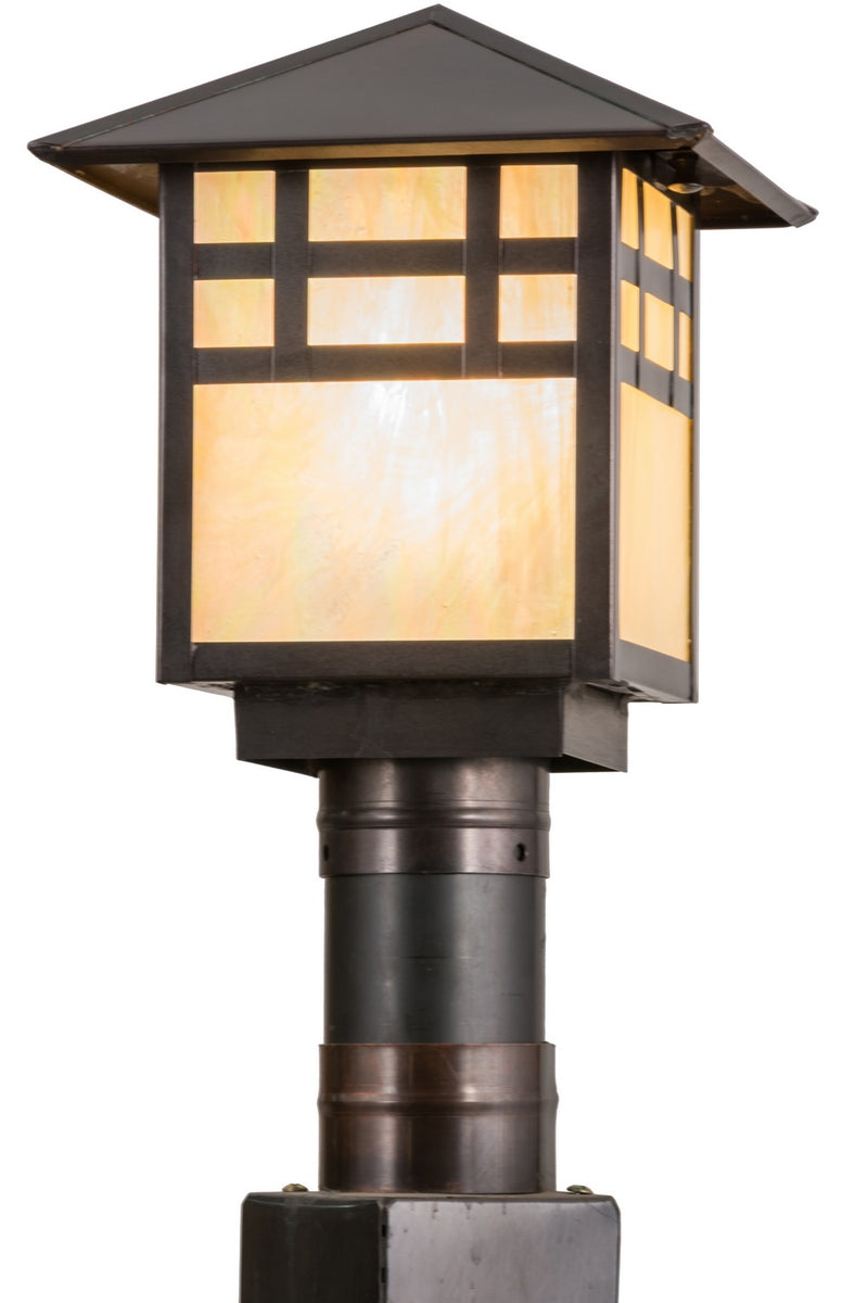 Meyda Tiffany 159393 One Light Post Mount, Craftsman Brown