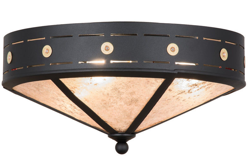 Meyda Tiffany 159466 Three Light Flushmount, Textured Black